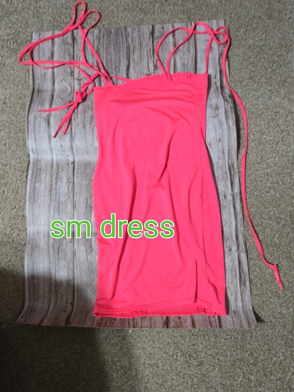 Kids Hot Pink One-Piece Dress with Tie Straps